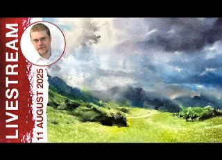 Monday Livestream 50 Stormy Alps Watercolor Atmospheric Landscape Demo