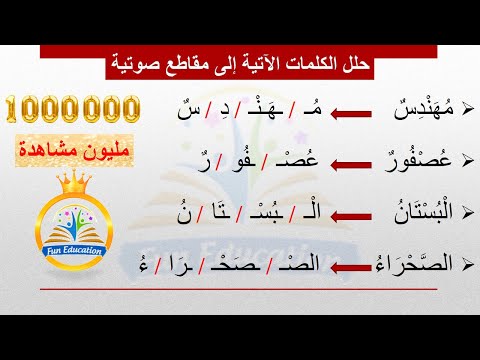 شرح درس تحليل الكلمات إلى مقاطع صوتية بطريقة بسيطة من أهم المهارات لتعليم القراءة والكتابة