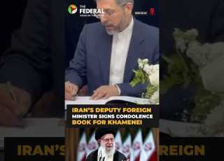 Iran S Deputy Foreign Minister Khatibzadeh Signs Condolence Book For Khamenei In Delhi