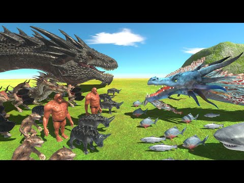 Dragon War Chinese Dragon VS Western Dragon Animal Revolt Battle Simulator