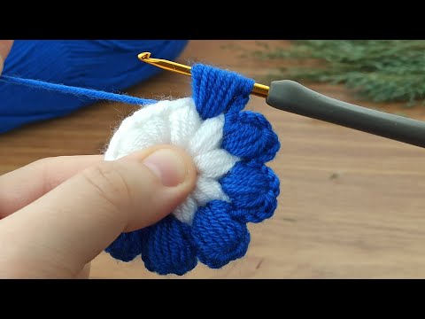 Very Easy Two Color Crochet Flower Motif Making Crochet Crochetmotif