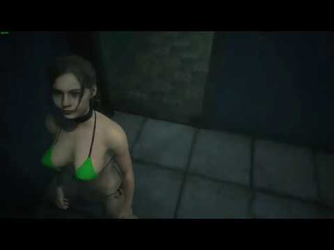 エッチなビキニ姿のクレアお姉さん バイオハザードRE 2 PC版