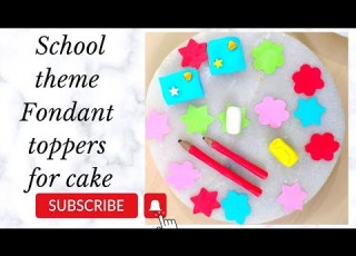  Fondant Toppers Pencil Sharpener Eraser And Books Fondant Flowers Stars