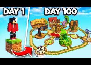 I Survived 100 Days In ONE BLOCK SKYBLOCK In Minecraft Hardcore