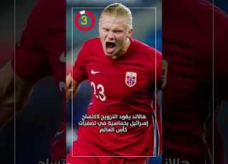 هالاند يقود النرويج لاكتساح إسرائيل بخماسية في تصفيات كأس العالم