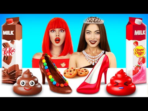 تحدي الطعام الحقيقي مقابل الشوكولاتة أفكار تزيين كعكة الشوكولاتة تحدي الطعام الحقيقي مقابل الشوكولاتة أفكار تزيين كعكة الشوكولاتة