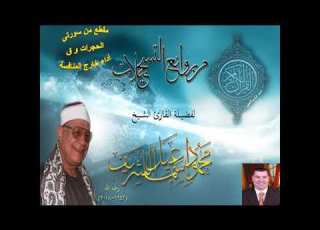 الشيخ محمود إسماعيل الشريف مقطع من سورتى الحجرات و ق أداء العمالقة