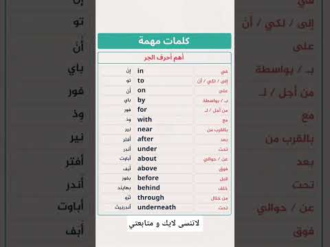 اهم حروف الجر English كتب انجليزي النحو اكسبلور العوامل Learnenglish الاجسام العلم تعلم