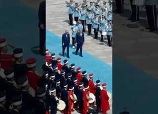  Trump Arrives At Turkey Presidential Palace For NATO Summit