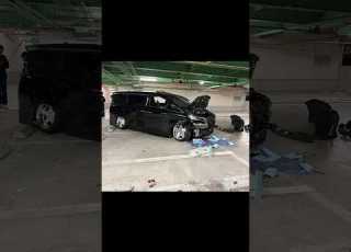 車高短アルファード乗りさん 車止めに乗り上げて大破させてしまう ドライブレコーダー ドラレコ 事故 危険運転 当て逃げ 車載動画