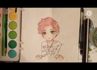  رسم بارك جيمين من BTS على شكل انمي Drawing Park Jimen From BTS Anime
