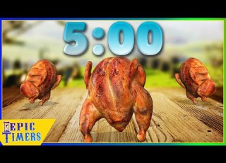5 Minute Dancing Thanksgiving Turkey Party Countdown Timer With Music