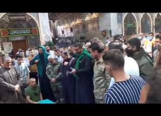  تشييع جنازة المرحوم الرادود سيد أمجد الهاشمي عند ضريح ابي الفضل العباس عليه السلام قضاء المدينة