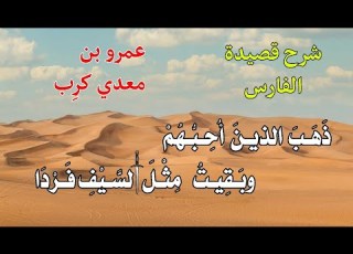 شرح قصيدة الفارس المعروف عمرو بن معدي كرب ليس الجمال بمئزر يرجى وإن رديت بردا