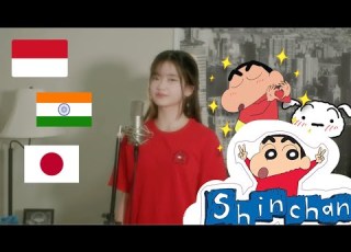 Shinchan Theme Song JAP INDO HINDI Shania Yan Cover