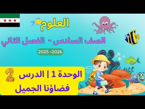 شرح وحل كتاب العلوم الصف السادس الابتدائي المنهاج السوري وحدة1 درس 2 فضاؤنا الجميل صفحة 11 ل 15