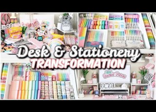 Desk Stationery Organization Makeover Work From Home YOUTUBER