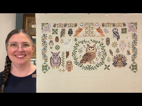 فلوستوب 35 بومة مطرزة بالغرز المتقاطعة