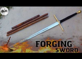 Forging A SWORD Out Of Rusted Iron REBAR