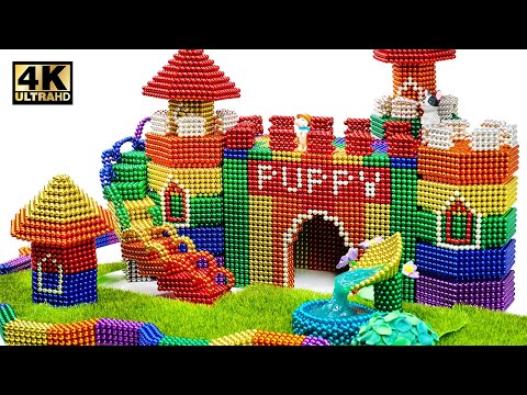 DIY How To Build Castle Mud Dog House From Magnetic Balls Satisfying Magnet World 4K
