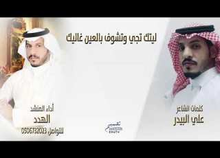 ليتك تجي وتشوف بالعين غاليك كلمات علي البيدر أداء الهدد
