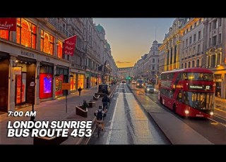 7AM London Bus Ride Through The Heart Of London Oxford St Piccadilly Big Ben Bus Route 453