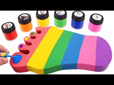 Satisfying Video L How To Make Rainbow Toenail Cake WITH Kinetic Sand INTO Painting Cutting ASMR 57