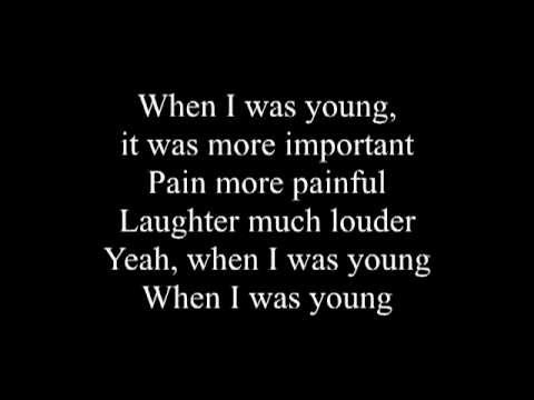 The Animals When I Was Young Lyrics On Screen