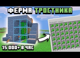 Эффективная ферма тростника майнкрафт бедрок