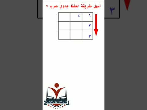 طريقة بسيطة لحفظ جدول ضرب 7