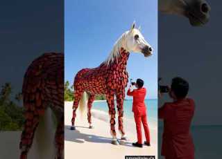  White Horse Covered In Millions Of Red Beetles Saved By Farmer Animals Horse Treatment Humanit