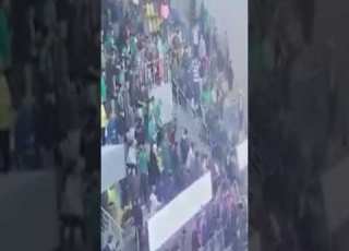 5 دقائق من الرعب لحظة انهيار مدرج مباراة الاهلي والاتحاد في كأس السوبر لكرة السلة
