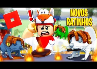 Usei Os NOVOS RATINHOS Pra IRRITAR O DUDU Na Hamburgueria Do Roblox Cook Burguers