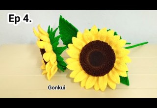 Ep4 Leaves Crochet Big Sunflower Crochet Flower Bouquet Crochetflower Crochet