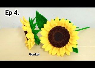 Ep4 Leaves Crochet Big Sunflower Crochet Flower Bouquet Crochetflower Crochet