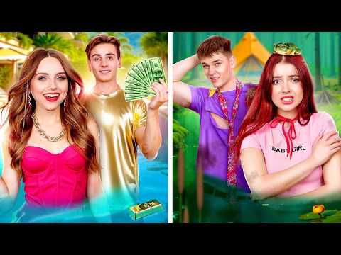 عائلة فقيرة في إجازة من الدرجة الأولى عائلة مليونيرات مقابل عائلة فقيرة