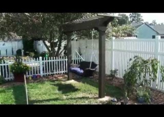  Pergola Arbor Garden Swing Wicker Wood