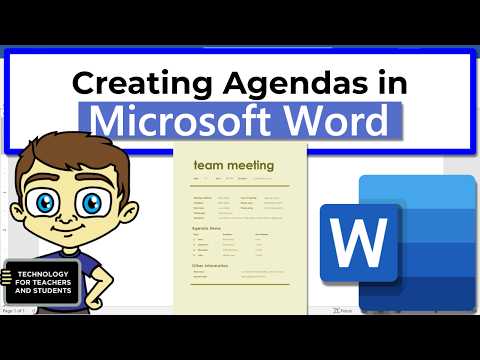 Creating Meeting Agendas In Microsoft Word Creating Meeting Agendas In Microsoft Word