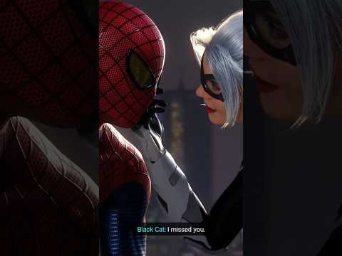 Black Cat Kisses Spider Man Marvel PS5 Game Shorts Spiderman Kiss