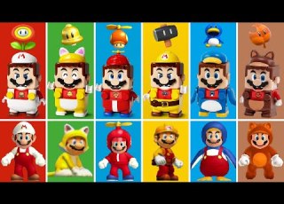  LEGO Super Mario All Power Ups Comparison LEGO Vs Game
