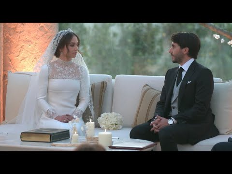 لحظة عقد قران الأميرة إيمان ابنة الملك عبدالله الثاني على جميل ألكساندر ترميوتس