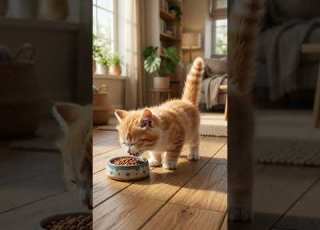 أول ما شافت الأكل جريت بسرعة Shorts Cats Cute