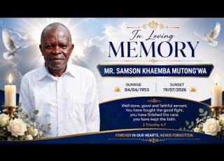  Celebrating The Life Of Mr Samson Khaemba Mutong Wa 1953 2026
