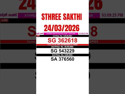 Kerala Lottery STHREE SAKTHI SS 512 Result Today 24 03 2026 RESULT LIVE KeralaLottery Shorts Kerala Lottery STHREE SAKTHI SS 512 Result Today 24 03 2026 RESULT LIVE KeralaLottery Shorts