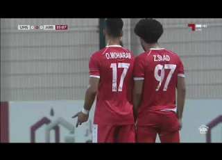 العربي مع ام صلال تصديات لؤي عاشور حارس مرمي نادي العربي تحت ٢٣ عام