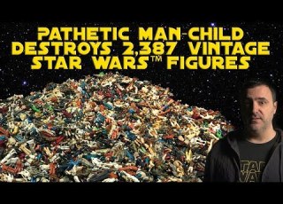 Pathetic Man Child Destroys 2 387 Vintage Star Wars Figures