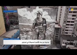 جدارية من رماد الأشجار المحروقة في البرازيل
