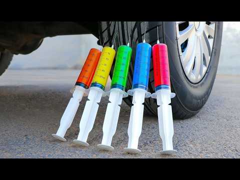 Aplastando Cosas Crujientes Con El Coche Car VS Jeringas Crushing ASMR Experiment Aplastando Cosas Crujientes Con El Coche Car VS Jeringas Crushing ASMR Experiment