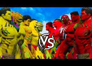 YELLOW HULK TEAM VS RED HULK TEAM BATTLE