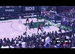 NBA2K14 Remasteted Bucks At Heat NBA Playoffs 2021 Gameplay Game 2 Highlights Modded